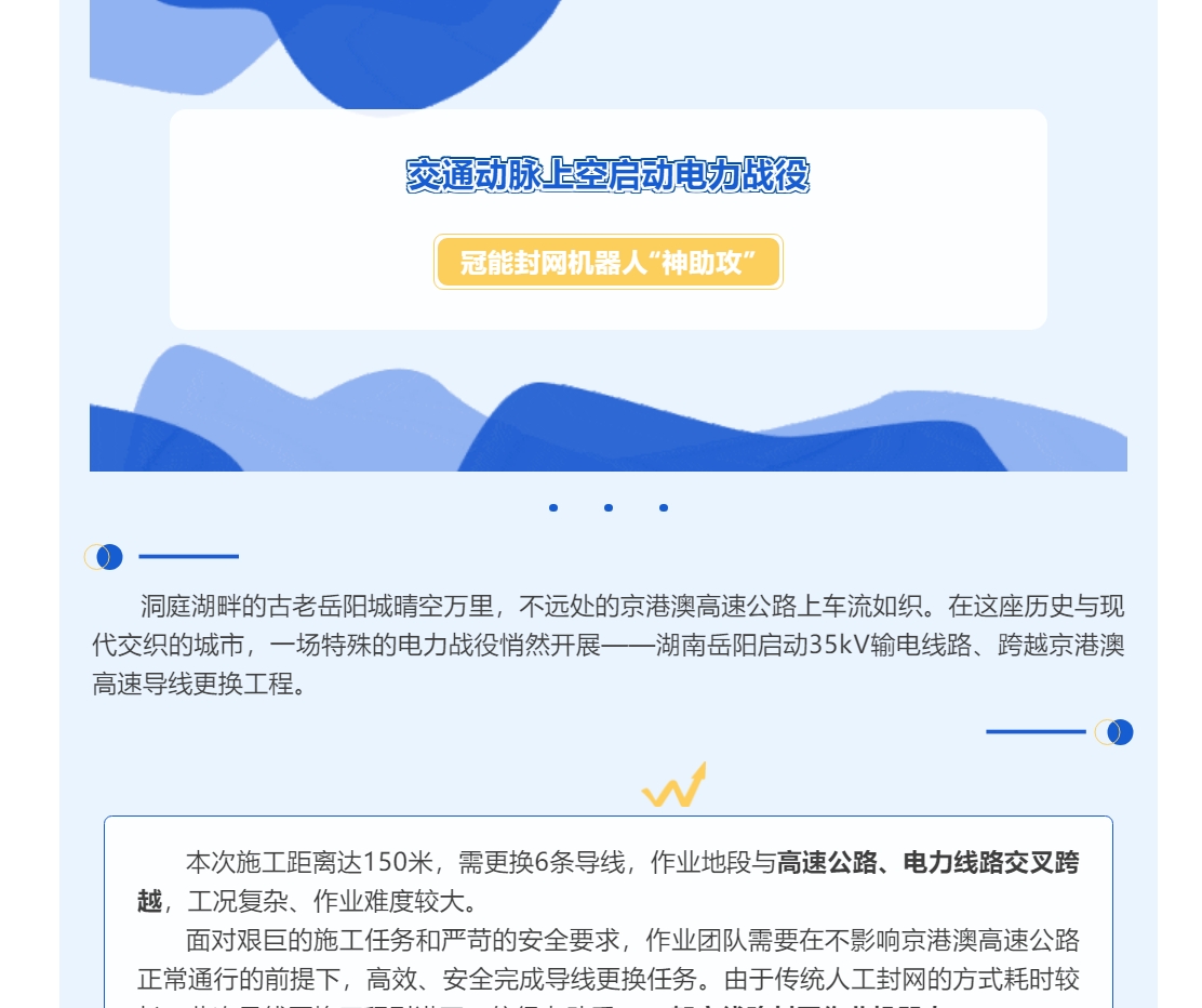 交通動(dòng)脈上空啟動(dòng)電力戰(zhàn)役，冠能封網(wǎng)機(jī)器人“神助攻”